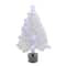 3ft. Fiber Optic Color Changing White Artificial Christmas Tree with Iridescent Ball Ornaments & Star
